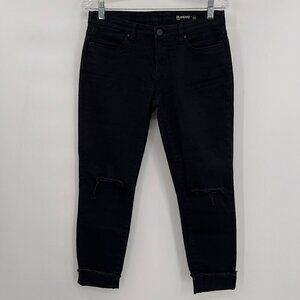Blank‎ NYC Intro Women's Skinny Crop Raw Hem Ripped Black Jeans 28